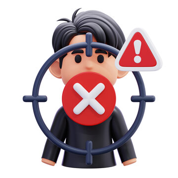 target missed 3d icon illustration