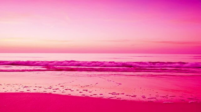 red beach design vacation beauty horizon sea coast travel pink wave gradient minimalism colorful