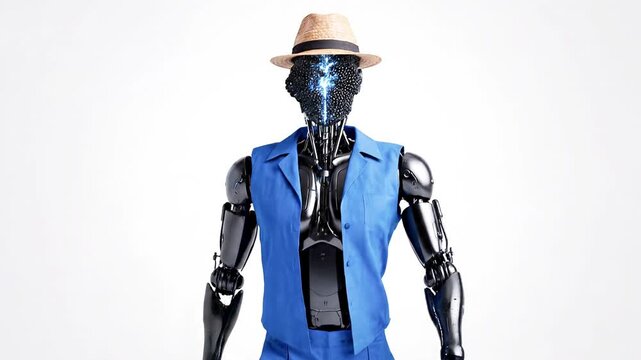 mystery technology robot innovation humanoid bot anonymous face secret power leader master isolated