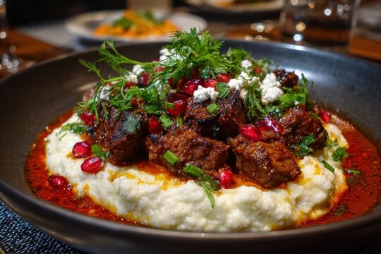 Hunkar Begendi Eggplant Puree With Lamb Dark Food