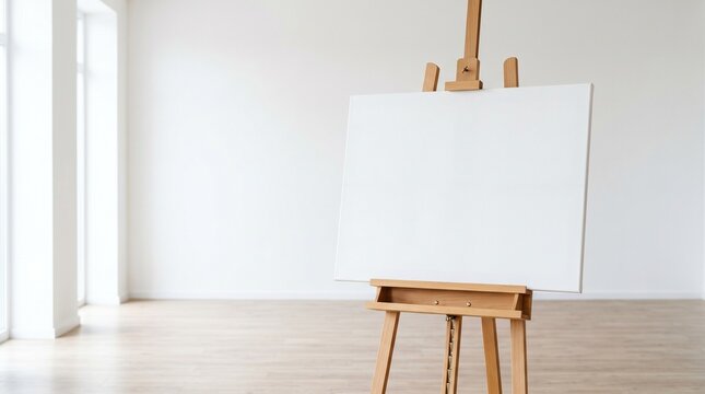 Easel Canvas Blank White Studio