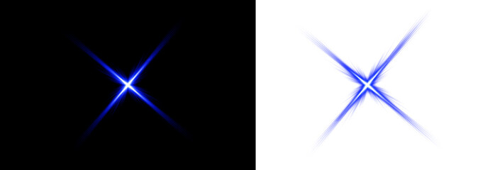 Blue starburst light effect dramatic radial flare for digital compositing and visual effects. vector illustration on transparent background. © MarufIslam
