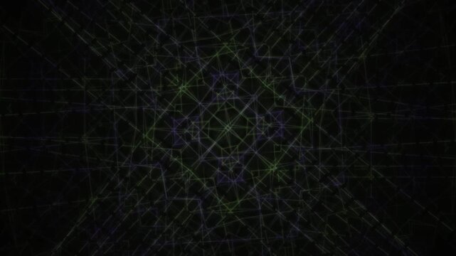 Black background with white grid lines.