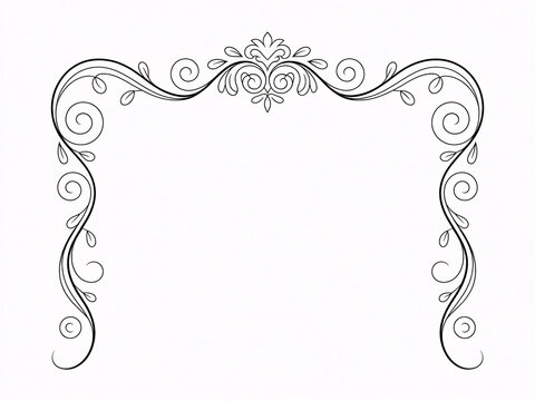 Ornate floral border frame with swirling vines and leaves, elegant decorative element