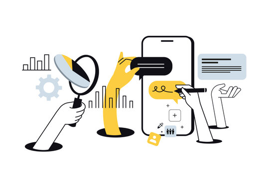 Creative business banner of mobile device management. Vector illustration for web banner, social media banner, business presentation, marketing material. 