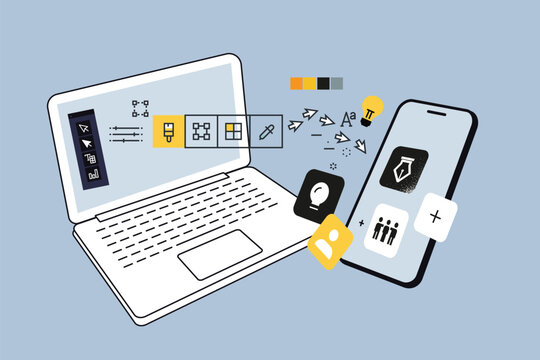 Creative business banner of responsive design. Vector illustration for web banner, social media banner, business presentation, marketing material. 