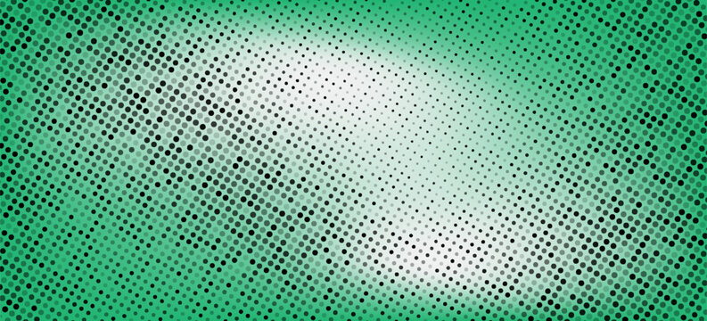Green halftone dot matrix gradient background with fading effect and modern abstract style.
