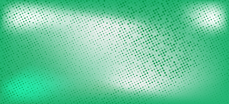 Abstract green gradient dots texture with halftone pattern and soft fade transitions.