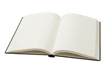 Fototapeta premium Open book with empty pages on wooden stand isolated on transparent background