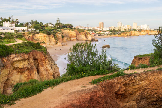 Trail over the cliffs near Portimao in Algarve - Portugal