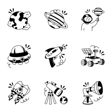 Collection of Glyph Style Space Icons 

