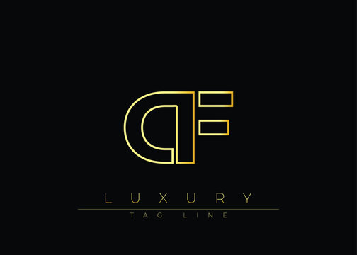 DF Golden Modern Luxury Logo Design. This logo Conveying premium branding, minimalist luxury and modern geometric typography for corporate identity, product packaging and stylish design.