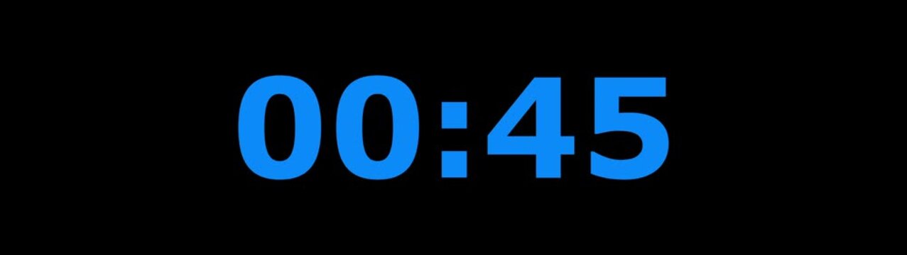 Countdown Digital Clock Animation 50 to 0 second on black background. Countdown clock timer. Animation of glowing 50 to 0 second countdown timer 4k video 50 Seconds countdown