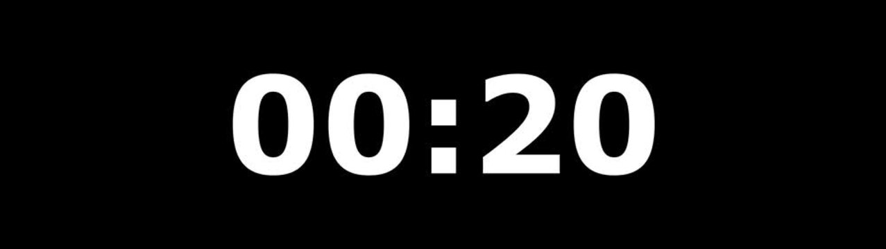 Countdown Digital Clock Animation 25 to 0 second on black background. Countdown digital clock timer. Animation of glowing 25 to 0 second countdown timer 4k video 25 Seconds countdown. Stopwatch