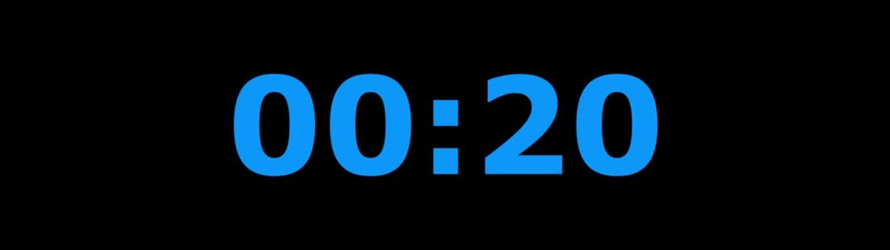 Countdown Digital Clock Animation 25 to 0 second on black background. Countdown digital clock timer. Animation of glowing 25 to 0 second countdown timer 4k video 25 Seconds countdown. Stopwatch