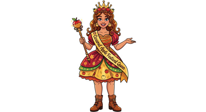 Caramel apple festival queen with crown and scepter