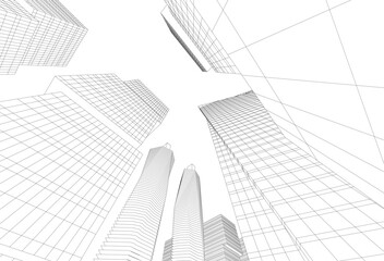 Fototapeta premium Concept 3d architecture building, vector illustration