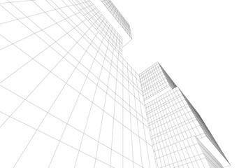 Fototapeta premium Concept 3d architecture building, vector illustration