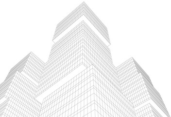 Fototapeta premium Concept 3d architecture building, vector illustration