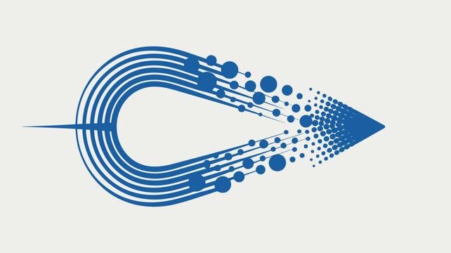 Electric blue magnetic arrow with dots &ndash; Great for high-tech branding, networking events, or energy efficiency promotions.