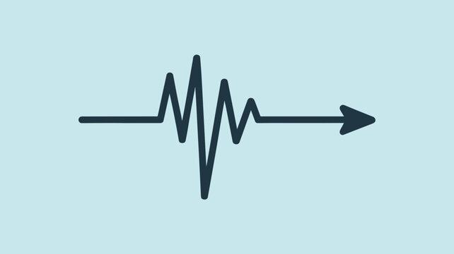 Arrow shaped like a heartbeat pulse line &ndash; Ideal for healthcare analytics, fitness tracking, or dynamic market activity.
