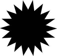 Fototapeta premium Black price tags collection. Circle stickers. Wavy edge promo badges. Star burst shape black tags for price. Set of blank sale sticker. Vintage flat labels collection. Graphic illustration. Simple sil