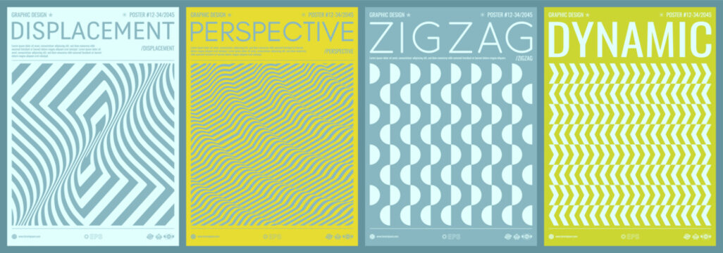 3D wavy pattern. Optical illusion. Abstract striped background. Displacement effect. Place for text. Cover design template. Illustration for brochure, poster, flyer or poster.