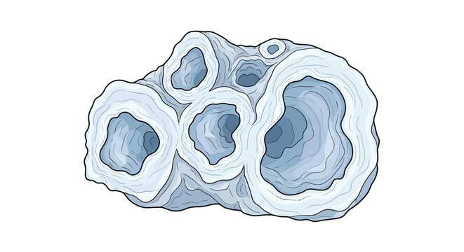 Layered geode crystal structure in abstract minimal style