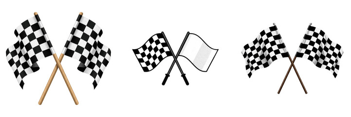 Fototapeta premium Crossed Racing Checkered Flags Motorsport Victory Symbol PNG