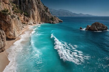 Obraz premium Kaputas Beach Turquoise Dramatic Cliffs Iconic Turkey
