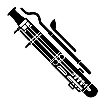 contrabassoon instrument icon silhouette illustration for music band orchestra and sound design