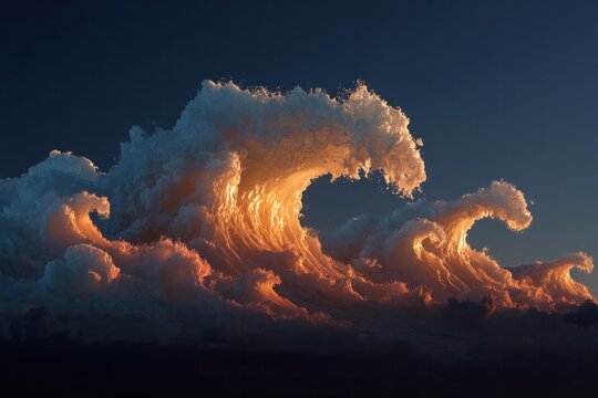 Kelvin Helmholtz Waves In Clouds Breaking Wave Rare