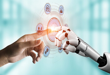 Naklejka premium AI enhances agile projects with smart planning tools, virtual collaboration, and intelligent sprint optimization for continuous improvement. Artificial intelligence spline