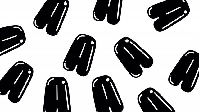 Isolated moving letter A pattern on white background for kids and school educational design.
