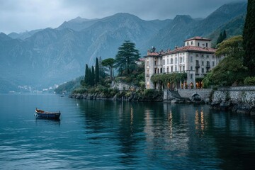 Fototapeta premium Lake Como Italian Alps Dramatic Elegant Travel