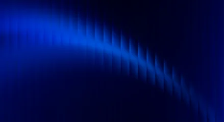 Ribbed glass texture effect with blue vertical stripes. Abstract vector background. Blurred refracted pattern. Minimalist aesthetic design template for modern visual art project © maximmmmum