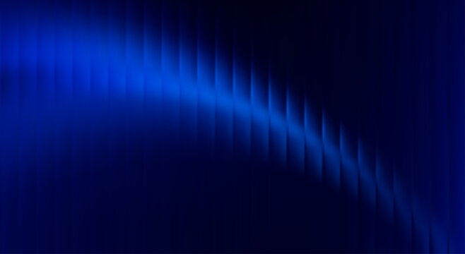 Ribbed glass texture effect with blue vertical stripes. Abstract vector background. Blurred refracted pattern. Minimalist aesthetic design template for modern visual art project