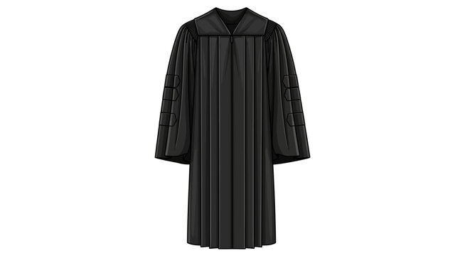 Academic graduation gown robe with pleated design and detailed sleeves
