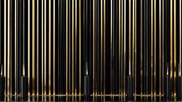 Abstract Candlestick Chart in Black and Gold