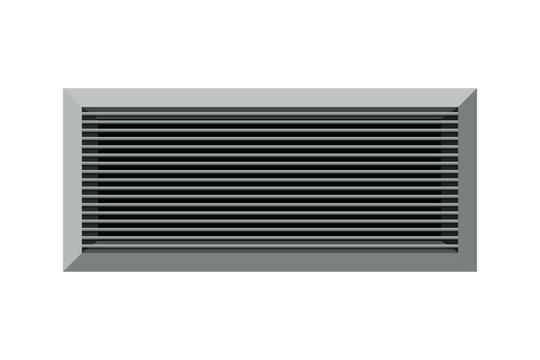 Metal air vent grille illustration on transparent background