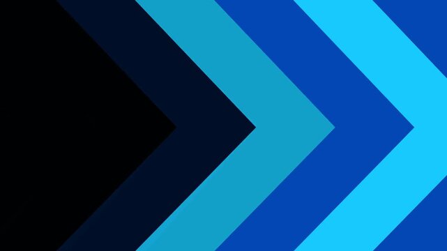 Blue Arrow Direction Transition Motion Background. Chevron Shapes Moving Smoothly Across The Frame From Left To Right. Strong Directional Flow Creates A Dynamic Scene Change Effect,