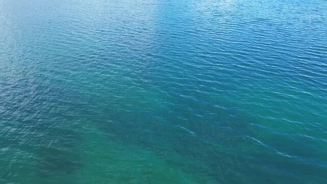 Aerial View of Calm Sea Surface in Izmir Turkiye Minimal Drone Shot