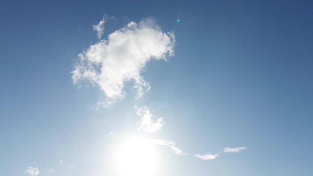 Clear Blue Sky with Soft Clouds Aerial View in Izmir Turkey