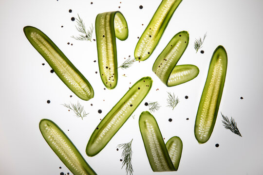 Cucumber Slices with pickling ingredients