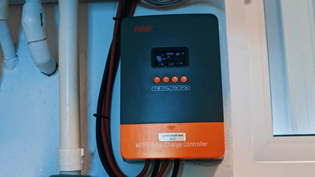 MPPT solar charge controller managing battery charging