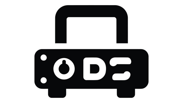 Digital audio converter dac icon, vector illustration of audio equipment for high quality sound processing
