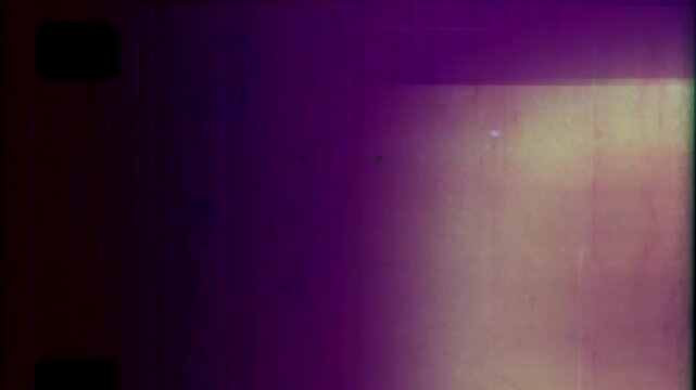 35mm Film Leader Color Burn Distressed Texture. High quality 4k footage