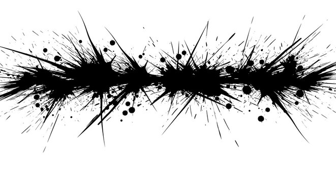 Abstract Black Ink Splash and Spatter Element for Artistic Background