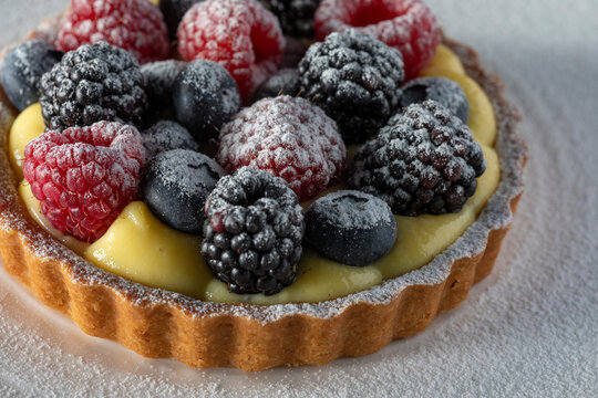 Close-up of berry tart