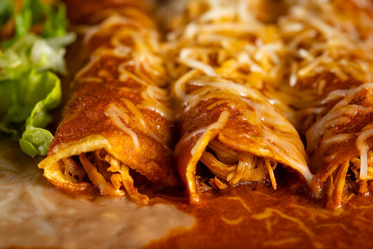 Close-up of enchiladas